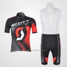 2012 Cycling Jersey Scott Gray and Red Short Sleeve and Bib Short